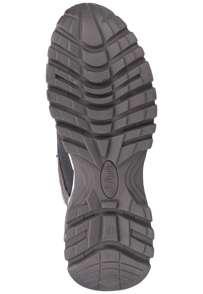 s.Oliver Stiefelette Lederimitat/Textil Dunkelgrau Warmfutter - surf4shoes