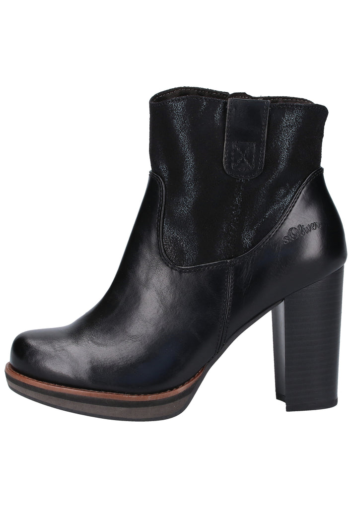 s.Oliver Stiefelette Lederimitat/Textil Schwarz - surf4shoes