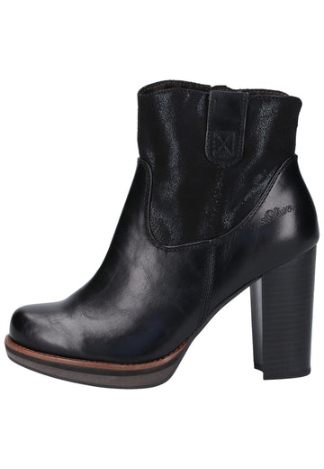 s.Oliver Stiefelette Lederimitat/Textil Schwarz - surf4shoes