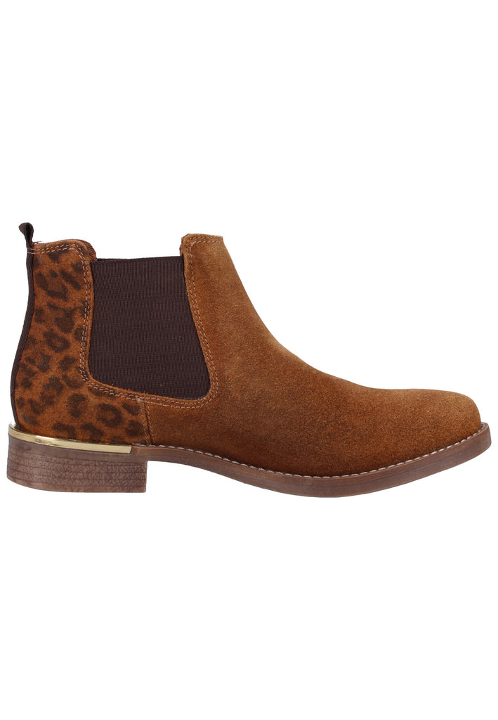 s.Oliver Stiefelette Veloursleder Cognac - surf4shoes