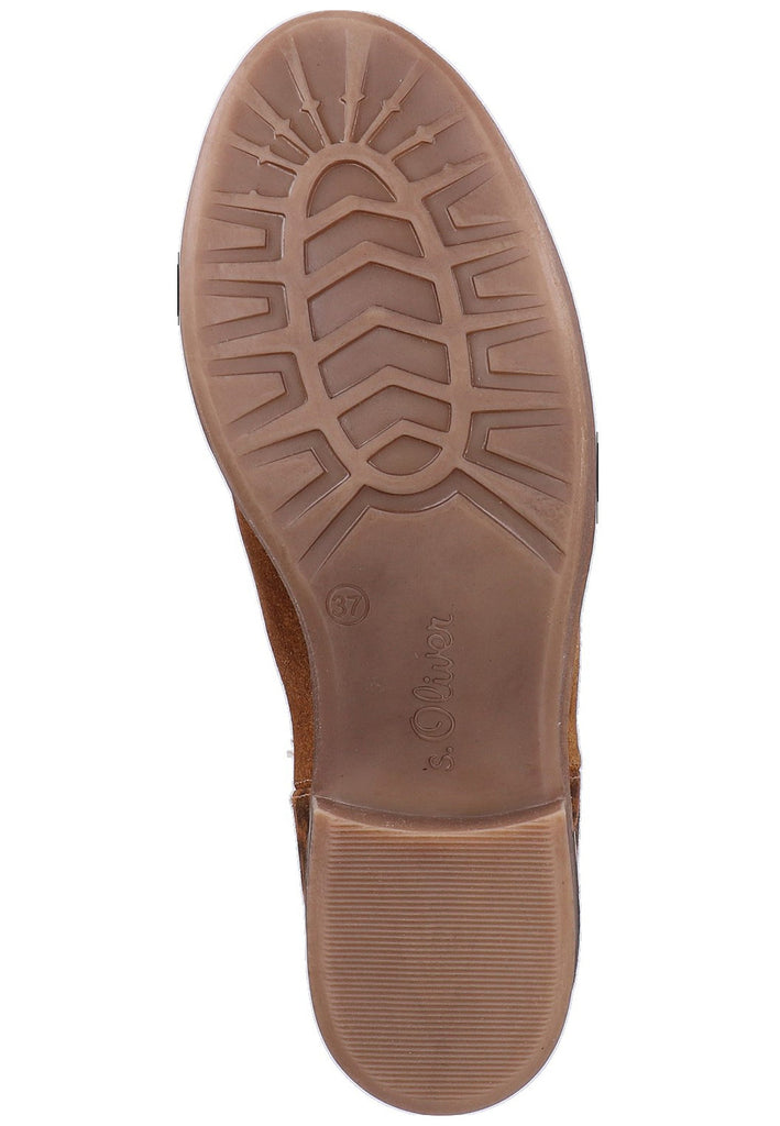 s.Oliver Stiefelette Veloursleder Cognac - surf4shoes