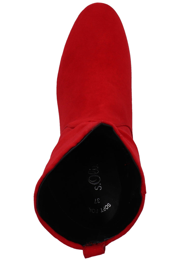 s.Oliver Stiefelette Textil Rot - surf4shoes