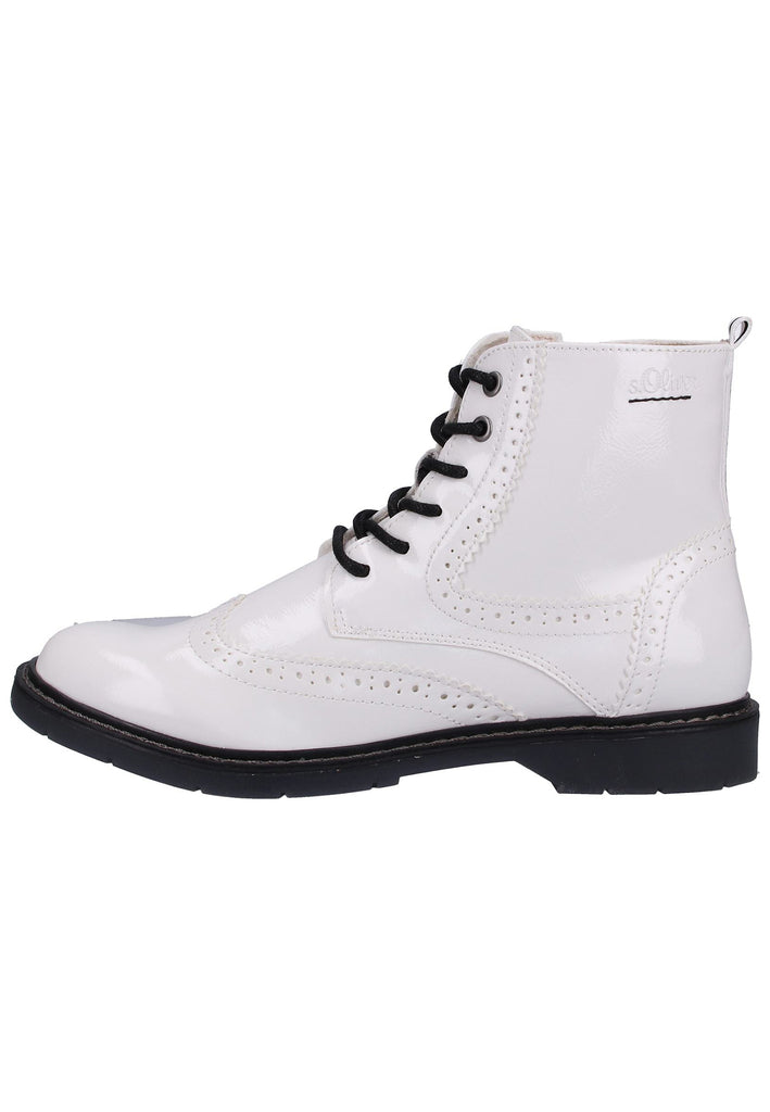 s.Oliver Stiefelette Lederimitat Weiß - surf4shoes