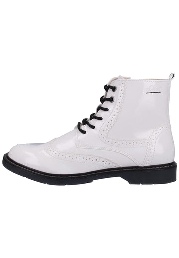 s.Oliver Stiefelette Lederimitat Weiß - surf4shoes
