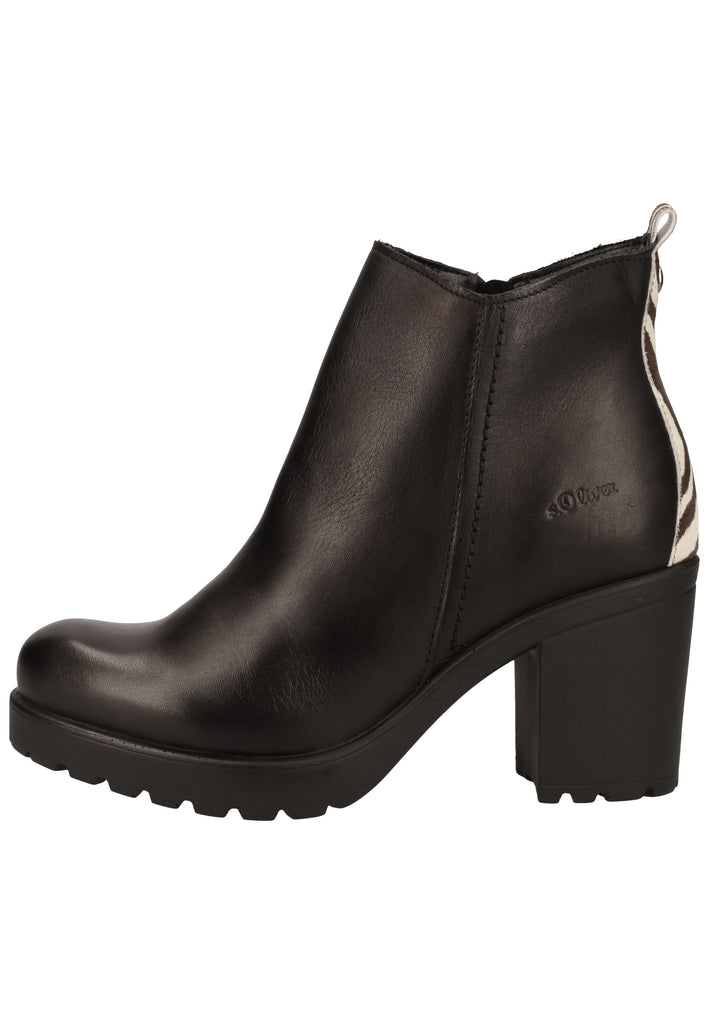 s.Oliver Stiefelette Leder/Textil Schwarz - surf4shoes