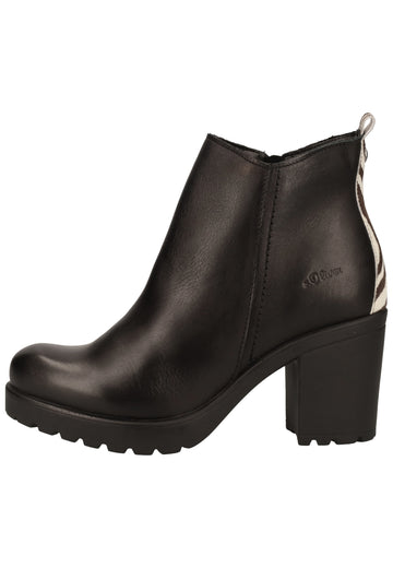 s.Oliver Stiefelette Leder/Textil Schwarz - surf4shoes