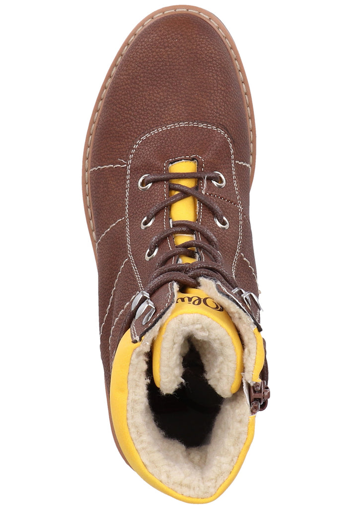s.Oliver Stiefelette Lederimitat/Textil Braun Warmfutter - surf4shoes