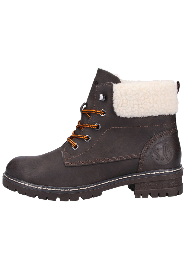 s.Oliver Stiefelette Lederimitat/Textil Mocca Warmfutter - surf4shoes