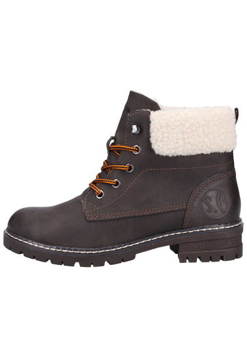 s.Oliver Stiefelette Lederimitat/Textil Mocca Warmfutter - surf4shoes