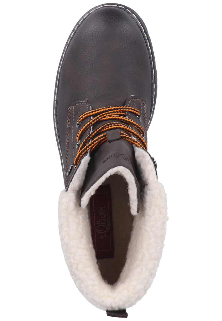 s.Oliver Stiefelette Lederimitat/Textil Mocca Warmfutter - surf4shoes