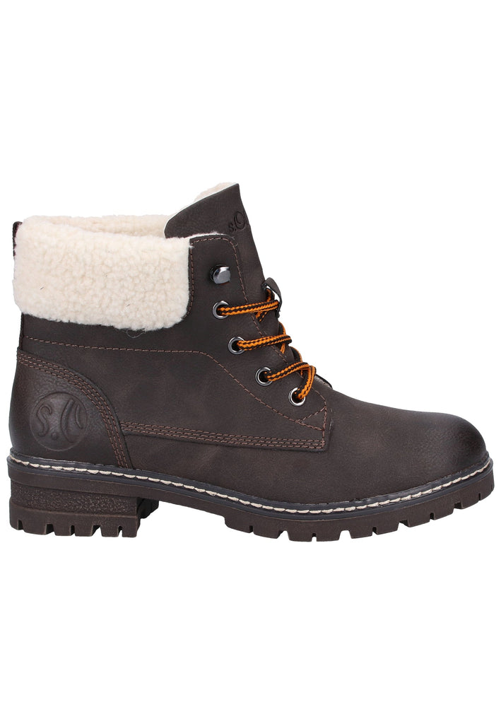 s.Oliver Stiefelette Lederimitat/Textil Mocca Warmfutter - surf4shoes
