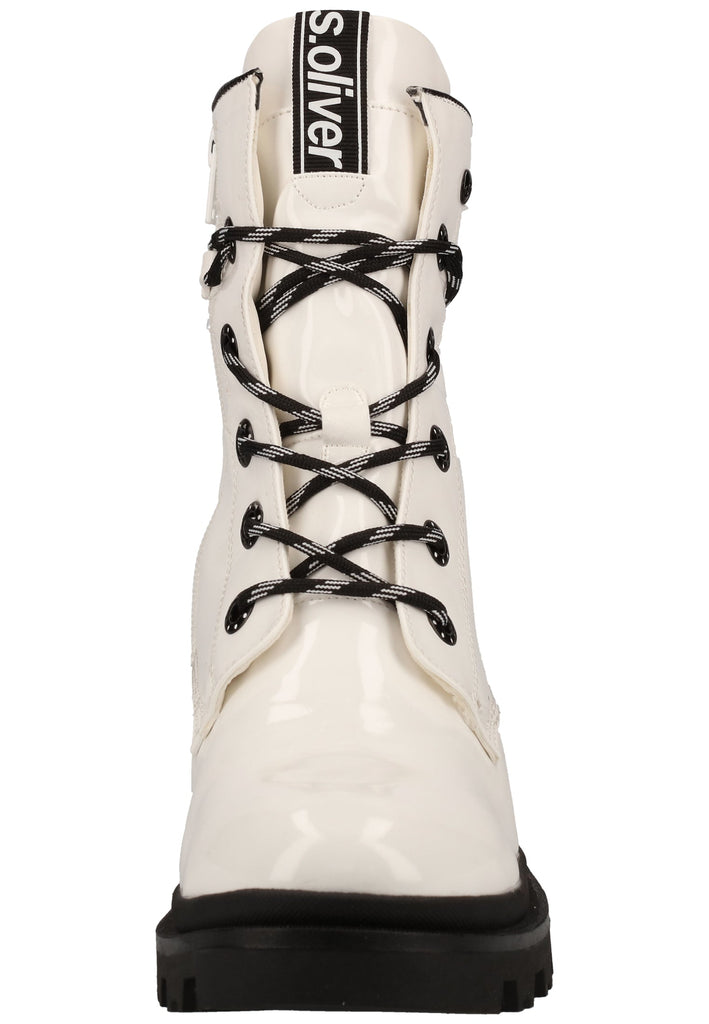 s.Oliver Stiefelette Lederimitat Weiß Warmfutter - surf4shoes