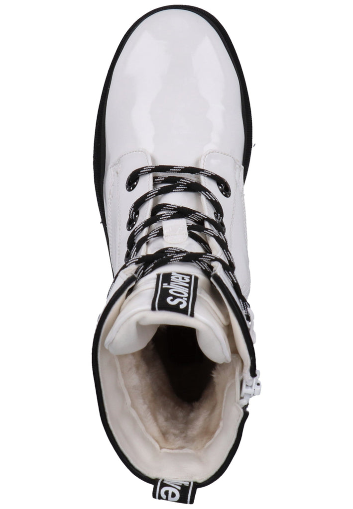 s.Oliver Stiefelette Lederimitat Weiß Warmfutter - surf4shoes