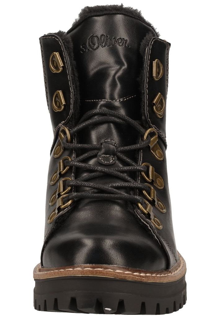s.Oliver Halbschuhe Leder/Textil Schwarz Warmfutter - surf4shoes