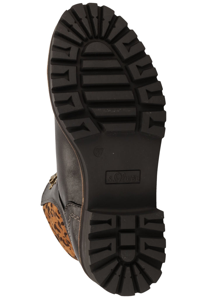 s.Oliver Halbschuhe Leder/Textil Schwarz Warmfutter - surf4shoes