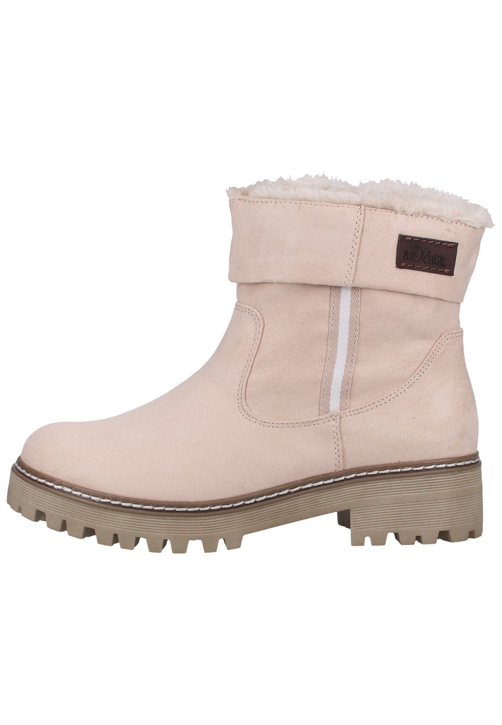 s.Oliver Stiefelette Lederimitat/Textil Cream Warmfutter - surf4shoes