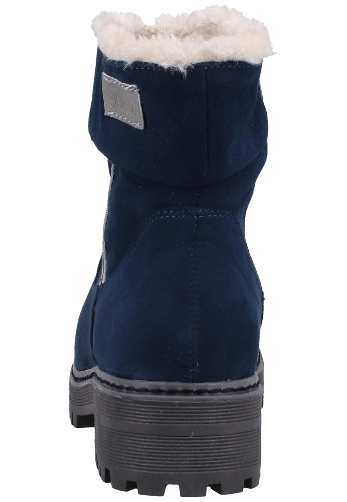 s.Oliver Stiefelette Lederimitat/Textil Navy Warmfutter - surf4shoes