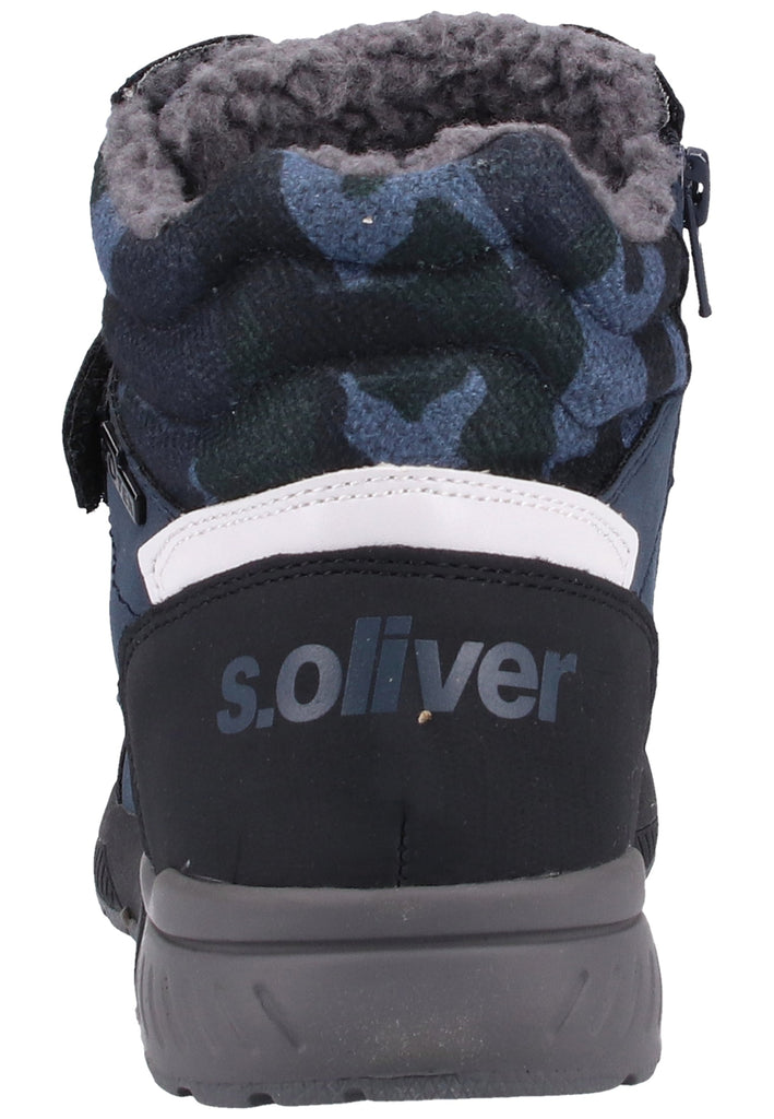 s.Oliver Halbschuhe Lederimitat/Textil Blau Warmfutter - surf4shoes