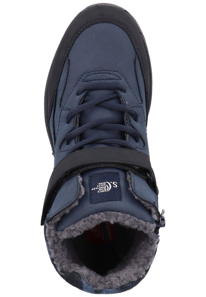 s.Oliver Halbschuhe Lederimitat/Textil Blau Warmfutter - surf4shoes