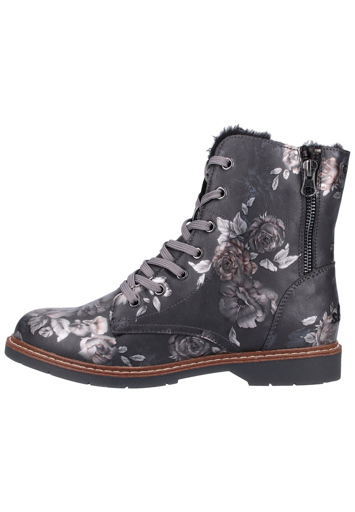 s.Oliver Stiefelette Lederimitat Grau Warmfutter - surf4shoes