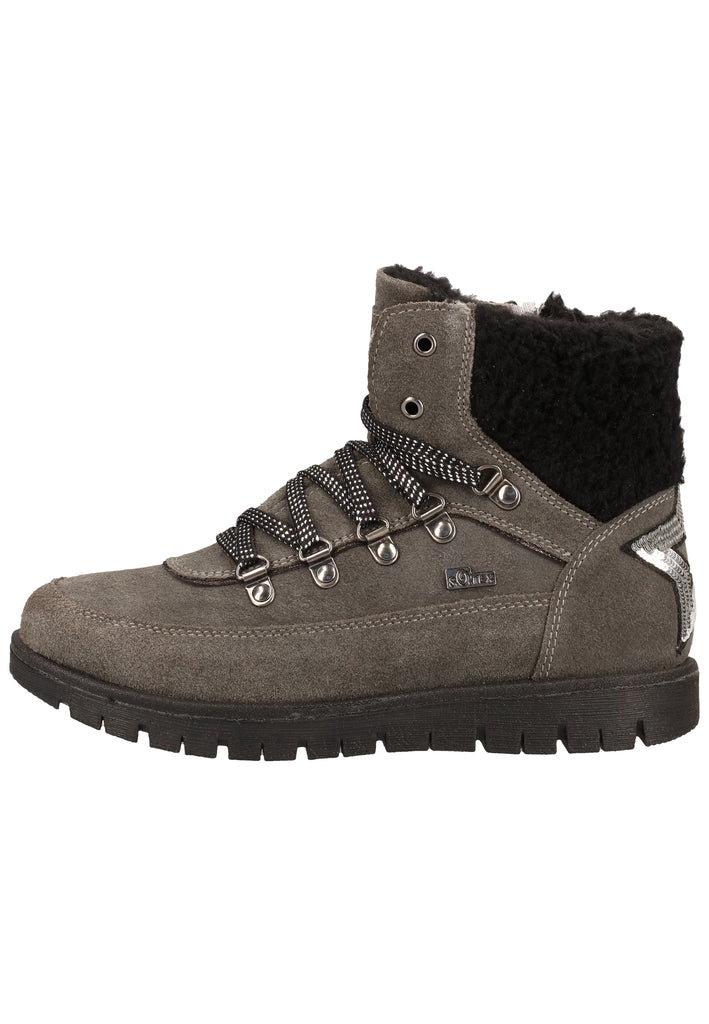 s.Oliver Stiefelette Leder Grau Warmfutter - surf4shoes