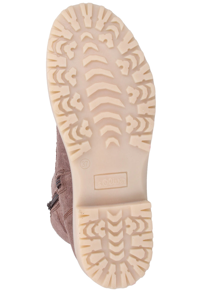 s.Oliver Stiefelette Veloursleder Braun Warmfutter - surf4shoes