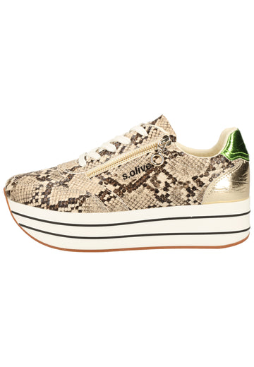 s.Oliver Sneaker Lederimitat Beige - surf4shoes