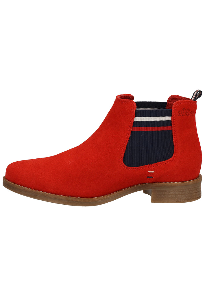 s.Oliver Stiefelette Veloursleder/Textil Rot - surf4shoes