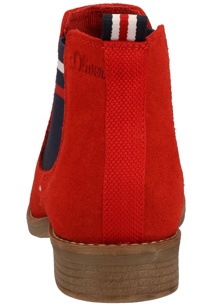 s.Oliver Stiefelette Veloursleder/Textil Rot - surf4shoes