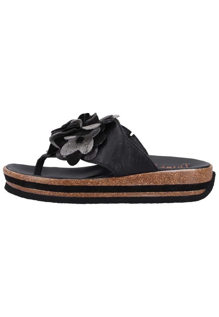 Think! Zehensteg Leder Schwarz - surf4shoes