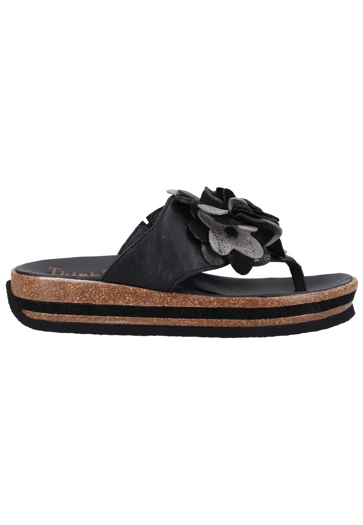 Think! Zehensteg Leder Schwarz - surf4shoes