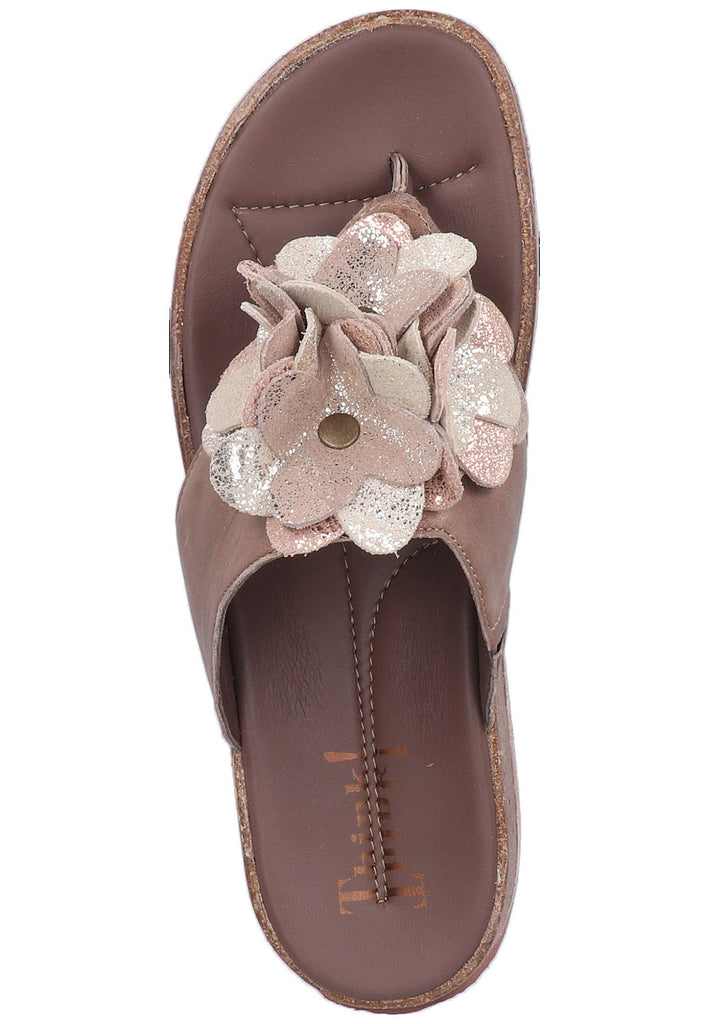 Think! Zehensteg Leder Taupe - surf4shoes