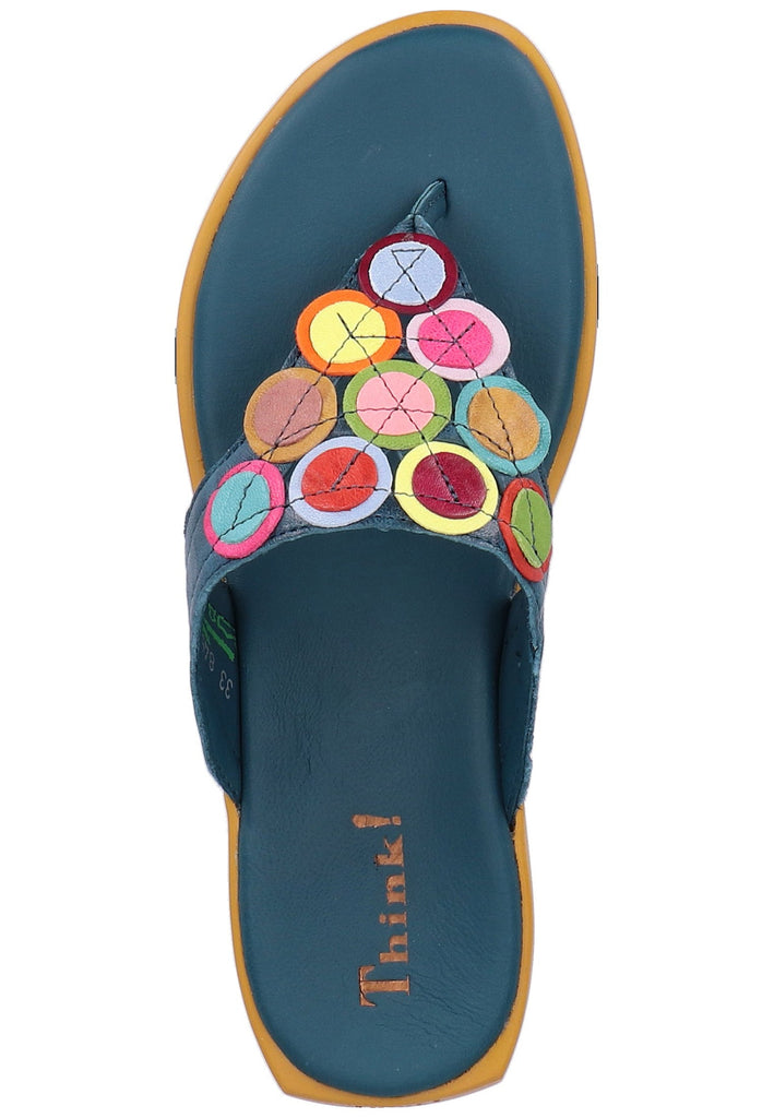 Think! Zehensteg Leder Blau - surf4shoes