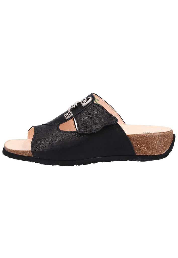Think! Pantoletten Leder Schwarz - surf4shoes