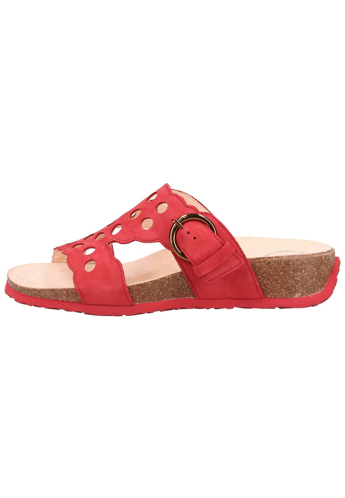 Think! Pantoletten Nubukleder Rot - surf4shoes