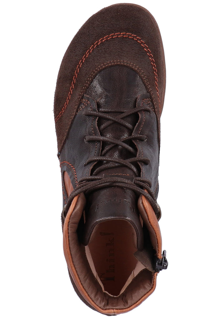 Think! Stiefelette Veloursleder Espresso - surf4shoes