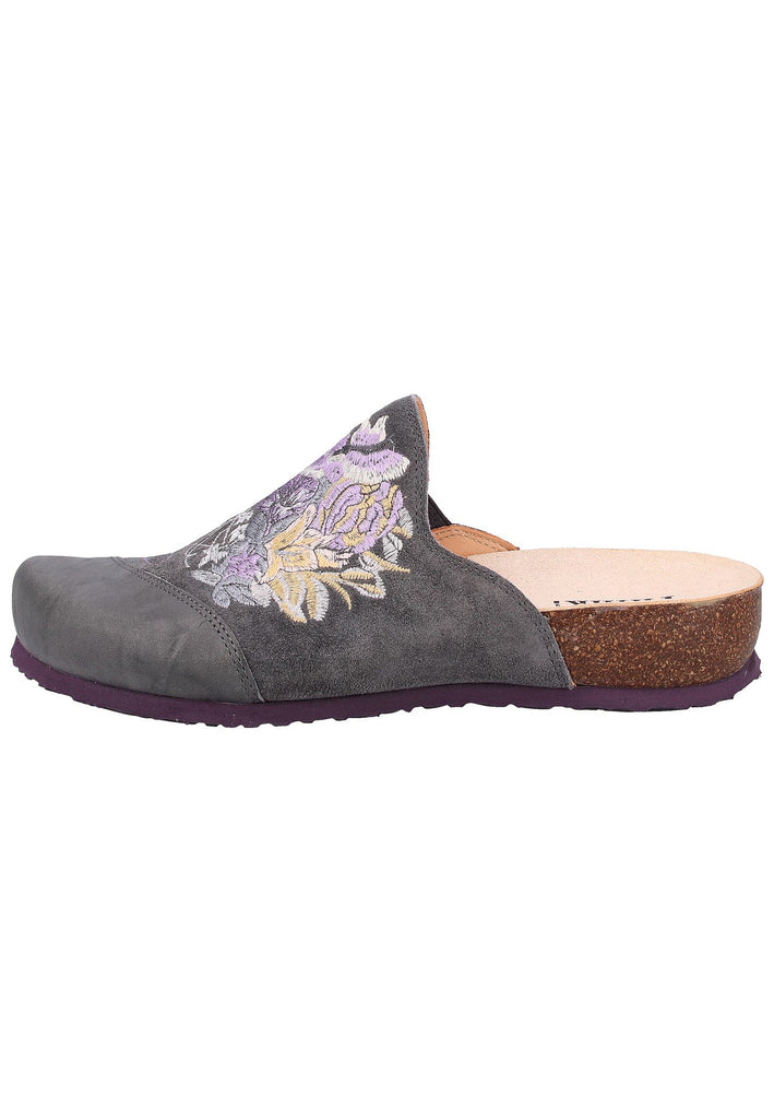 Think! Pantoletten Leder Antrazit - surf4shoes