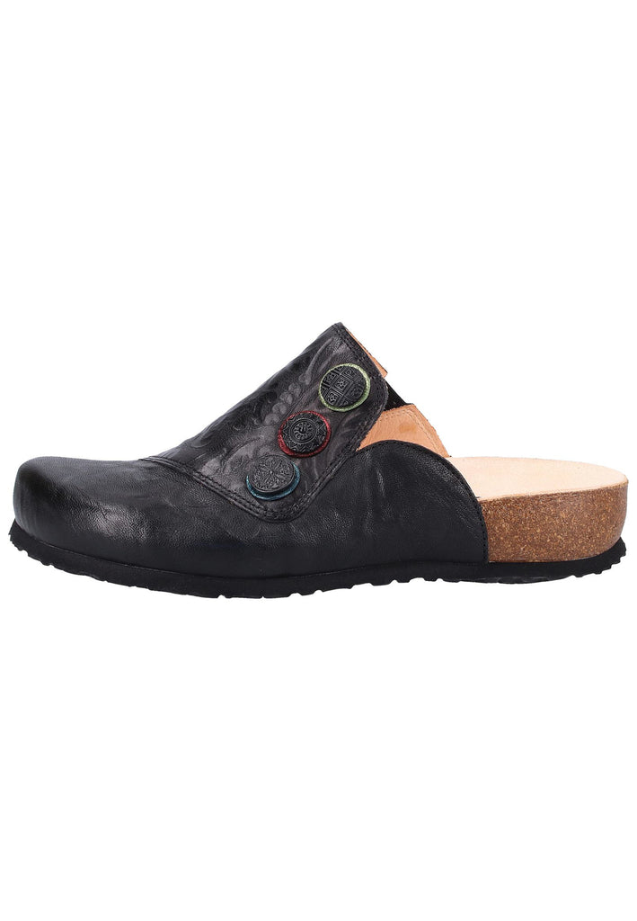 Think! Pantoletten Leder Schwarz - surf4shoes