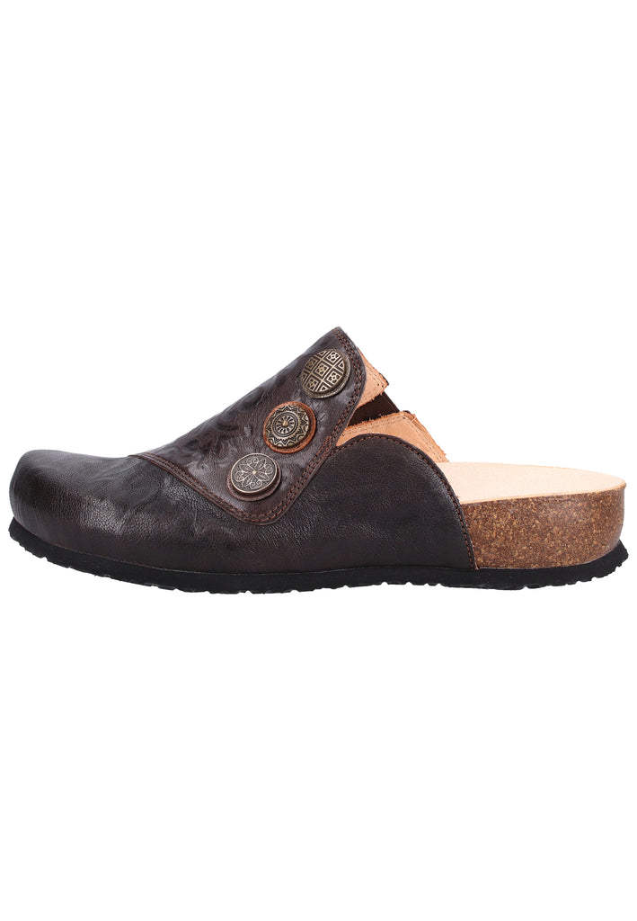 Think! Pantoletten Leder Espresso - surf4shoes