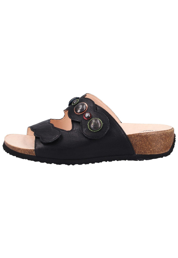 Think! Pantoletten Leder Schwarz - surf4shoes