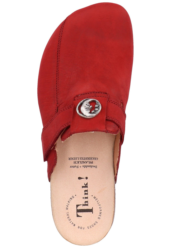 Think! Clogs Leder Rot - surf4shoes