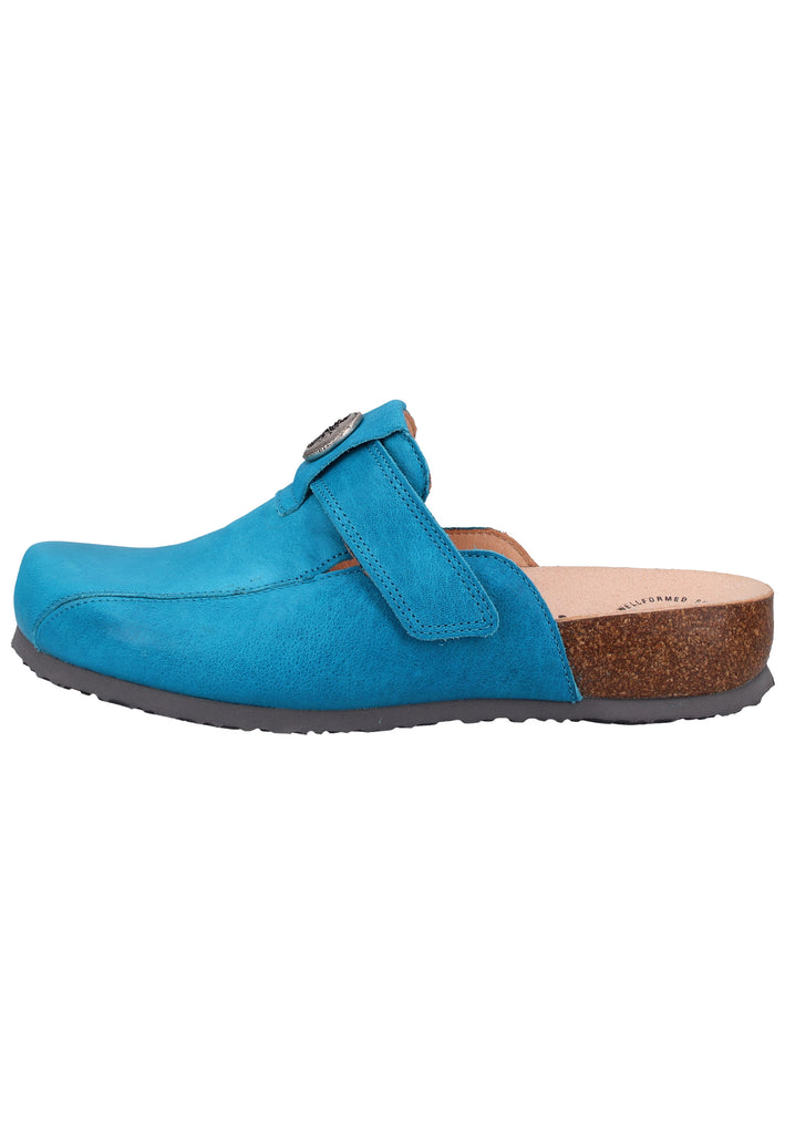 Think! Clogs Leder Hellblau - surf4shoes