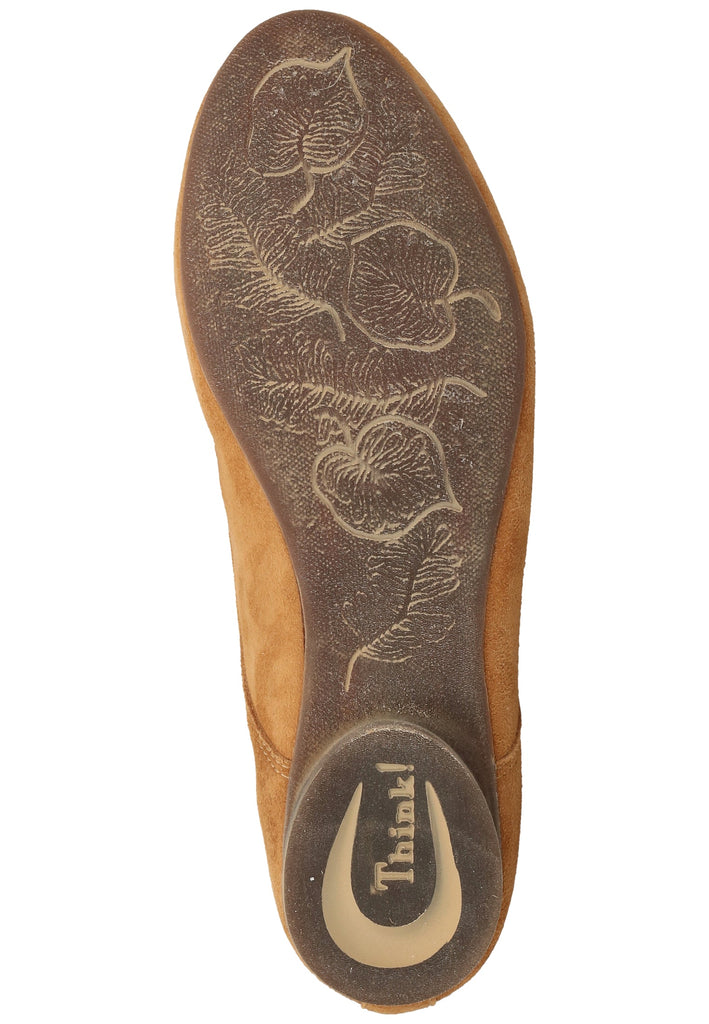 Think! Halbschuhe Nubukleder Cognac - surf4shoes