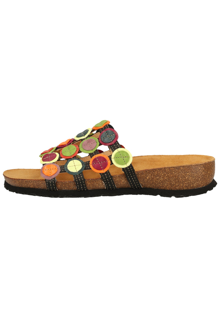 Think! Pantoletten Leder Schwarz Multi - surf4shoes