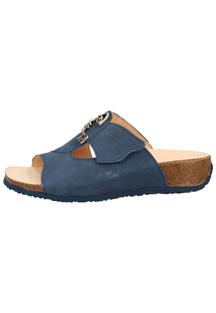 Think! Pantoletten Leder Blau - surf4shoes