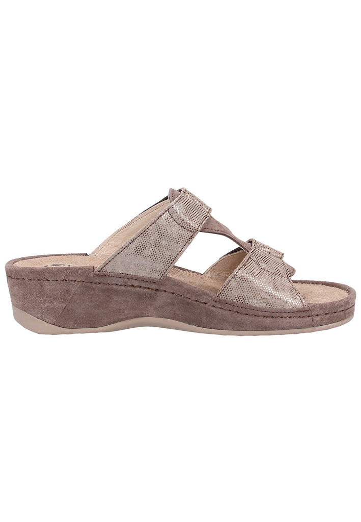 Rohde Pantoletten Veloursleder Braun - surf4shoes