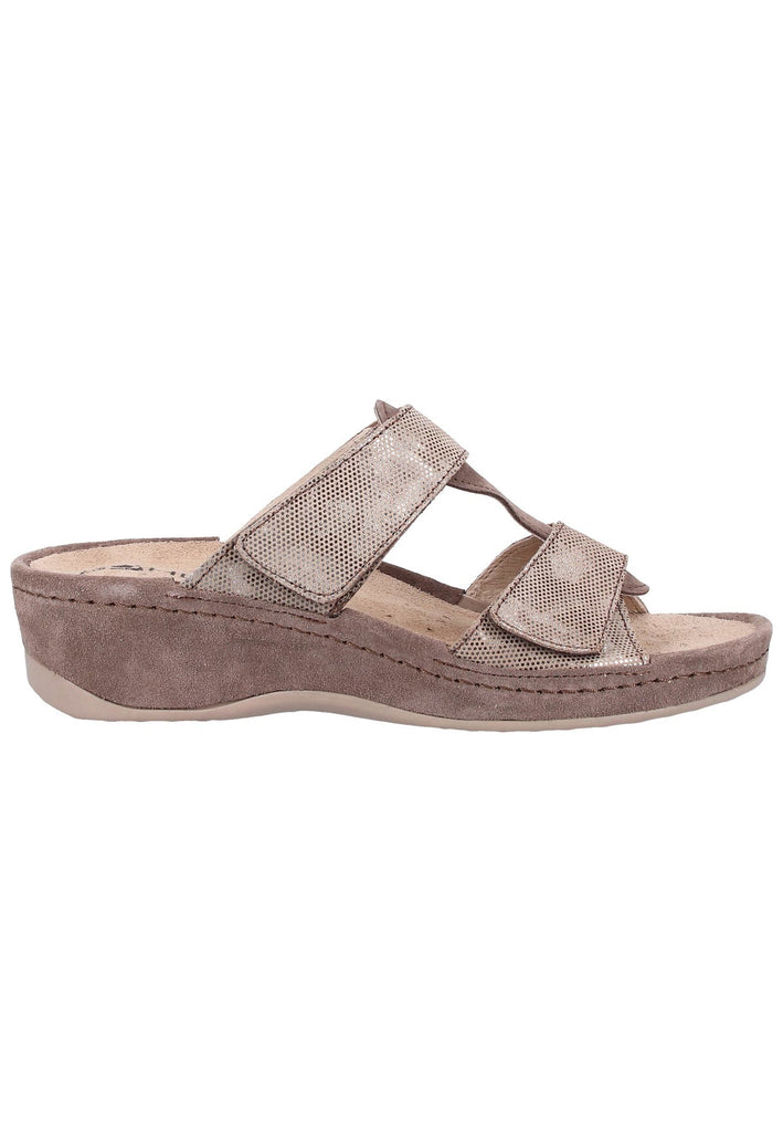 Rohde Pantoletten Veloursleder Braun - surf4shoes