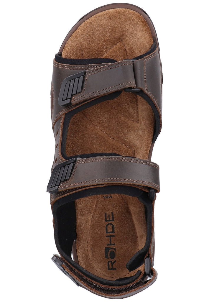 Rohde Sandalen Nubukleder Schwarz - surf4shoes