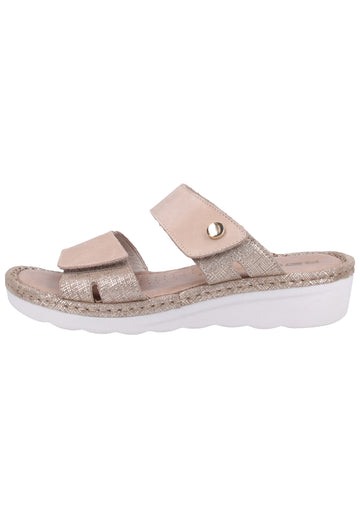 Rohde Pantoletten Veloursleder Beige - surf4shoes