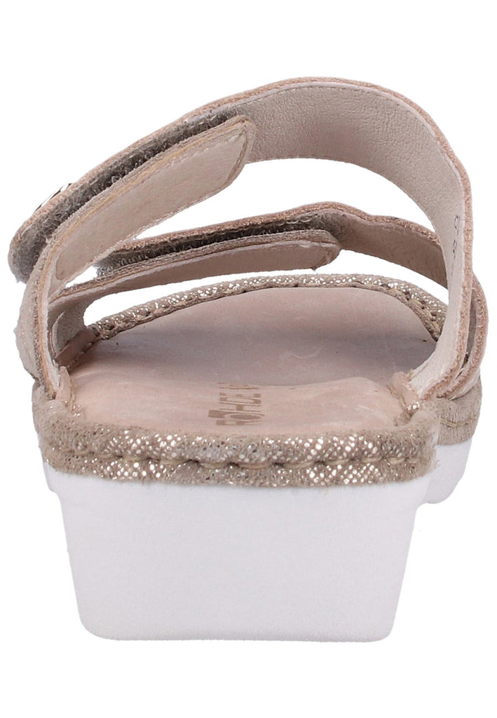 Rohde Pantoletten Veloursleder Beige - surf4shoes